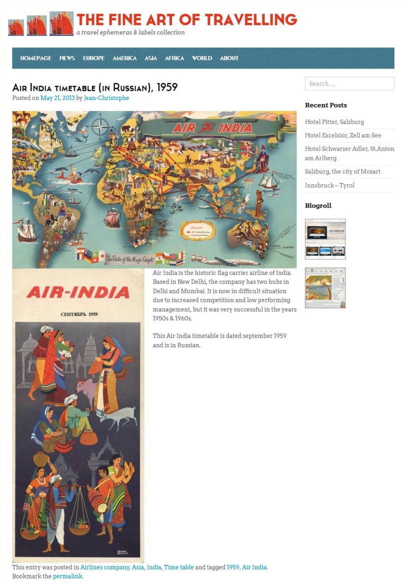 Anciennes versions de The Fine Art of Travelling