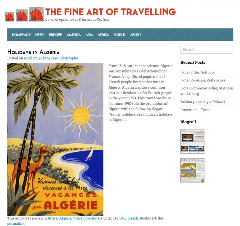Anciennes versions de The Fine Art of Travelling