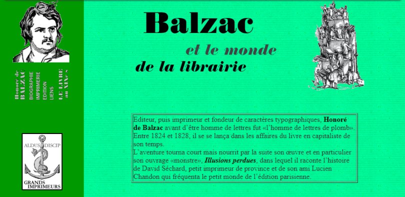 Ancienne versions de Balzac typographe
