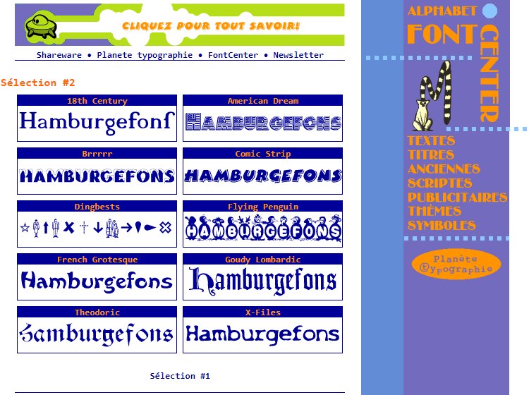 Anciennes versions de Fontcenter