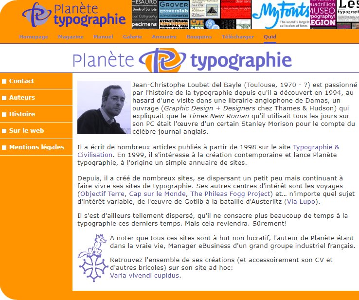 Planète typographie