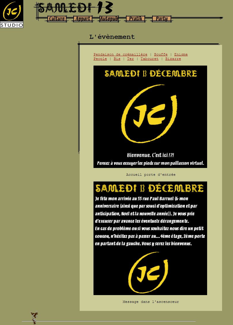 Pendaison de crémaillère de Jean-Christophe