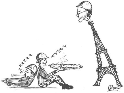 Caricature de Jean-Christophe Loubet del Bayle au Liban