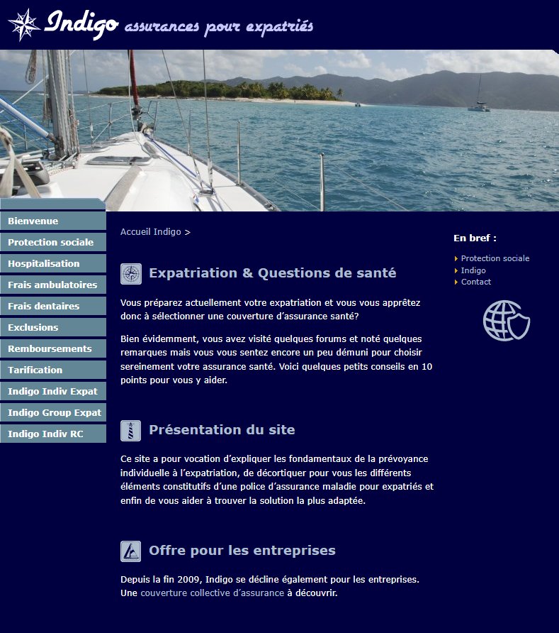 Ancien site Indigo Expat Assurance Santé pour Expatriés
