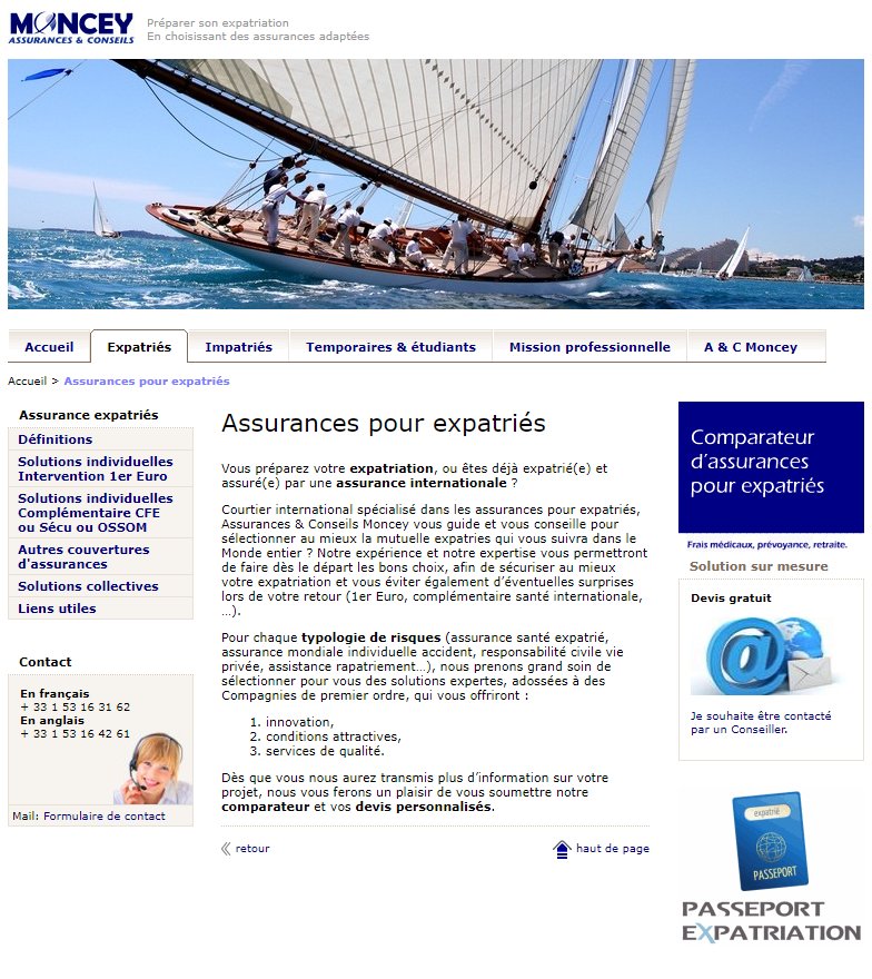 Ancien site Moncey Assurances