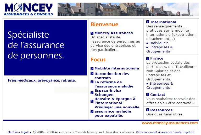 Ancien site Moncey Assurances
