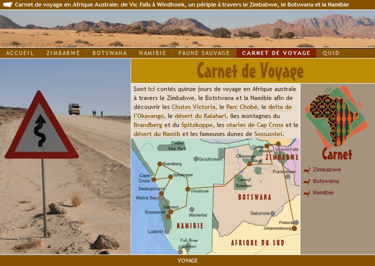 Carnet de voyage en Afrique australe